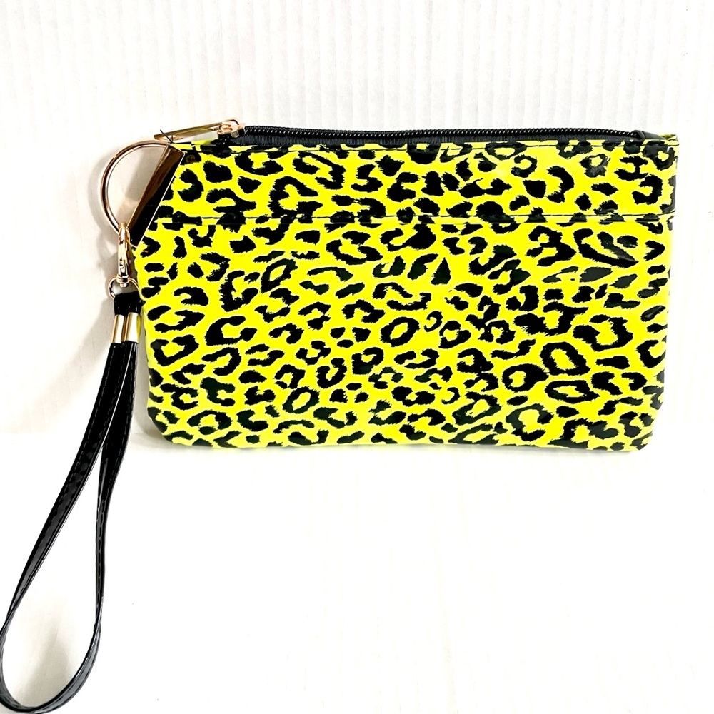 Neon Yellow Leopard Bag Clutch NWOT - Picture 7 of 7